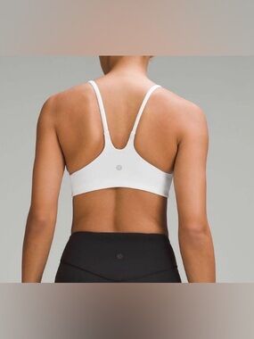 NWOT New Lululemon Wunder Train Strappy Racer Bra Light Support, Twill White